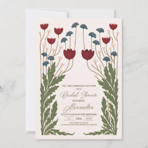 Elegant  Floral Art Nouveau Bridal Shower Invitation