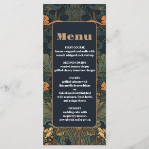 Elegant Floral Art Nouveau Wedding Menu