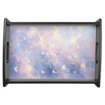 Elegant Floral Art Serving Tray Collection