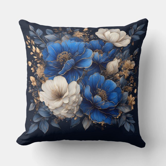 Elegant Floral Artwork Cushion (Front)
