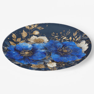 Elegant Floral Artwork Paper Plate
