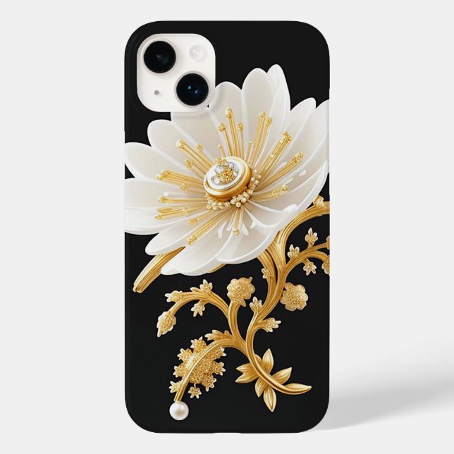 Elegant Floral Artwork with Luxurious Gold Accents Case-Mate iPhone Case (Back)