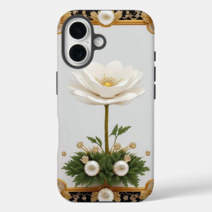 Elegant Floral Artwork with Luxurious Gold Accents iPhone 16 Case