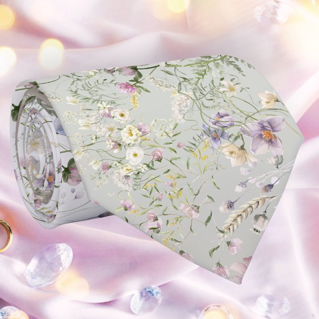 Elegant Floral Autumn Wedding Necktie (Creator Uploaded)