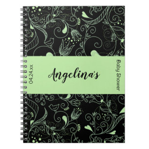 Elegant Floral Baby Shower Gift List Notebook