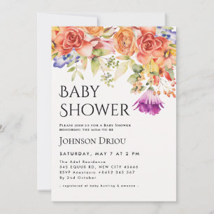 Elegant Floral Baby Shower Invitation