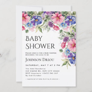 Elegant Floral Baby Shower Invitation