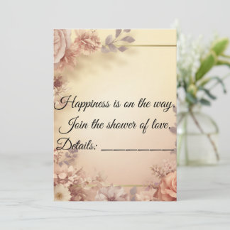 Elegant Floral Baby Shower Invitation 