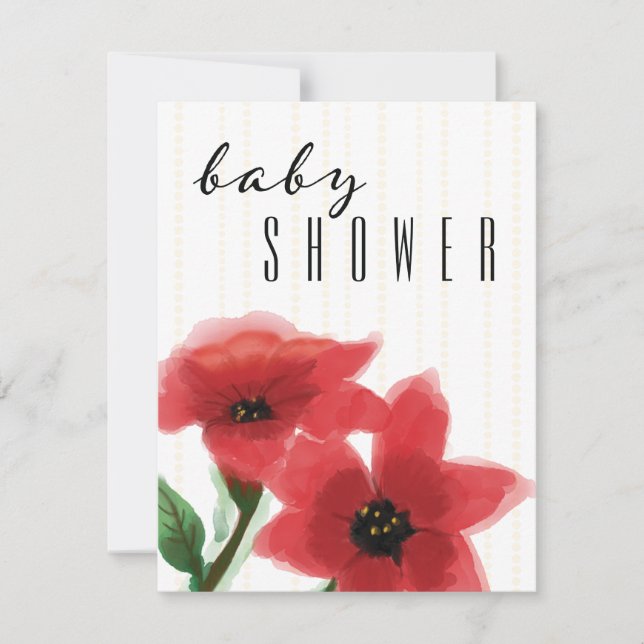 Elegant Floral Baby Shower Invitation Template (Front)