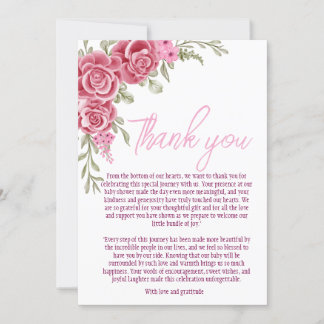 Elegant Floral Baby Shower Thank You Card