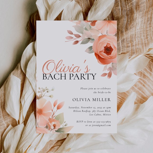 Elegant Floral Bachelorette Party Invitation (Creator Uploaded)