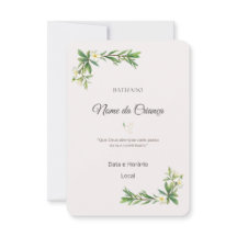 Elegant Floral Baptism Invitation | Personalized