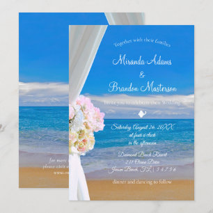 Elegant Floral Beach Summer Wedding Invitation