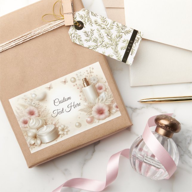 Elegant Floral Beauty Cosmetic Professional Rectangular Sticker (Gifting)