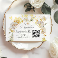 Elegant floral bee Registry QR Code