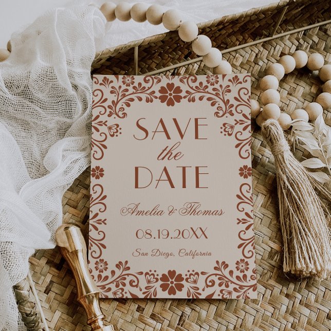 Elegant Floral Beige Wedding  Save The Date (Creator Uploaded)