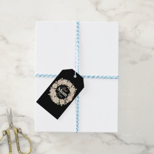 Elegant Floral Best Mum Ever Wreath Gift Tags
