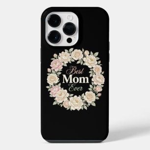Elegant Floral Best Mum Ever Wreath iPhone 14 Pro Max Case