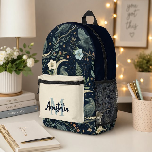 Elegant Floral & Bird School Backpack (Creator Uploaded)