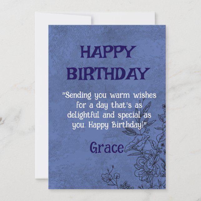 Elegant Floral Birthday Card (Front)