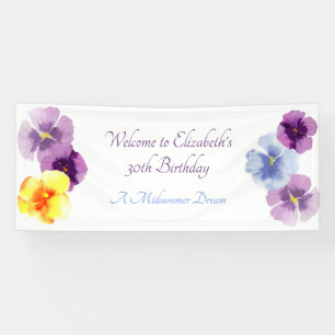 Elegant Floral Birthday Party Spring Wildflower Banner