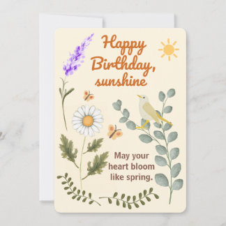 Elegant Floral Birthday - Pastel Garden Theme Card