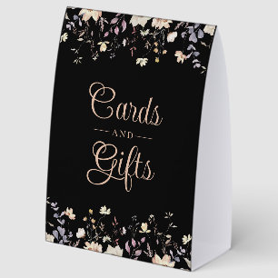 Elegant Floral Black Boho Wedding Cards and Gifts