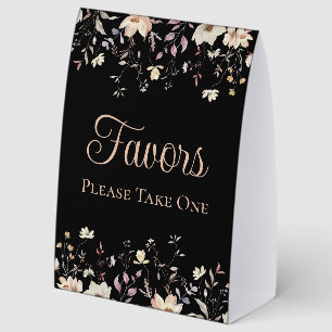 Elegant Floral Black Boho Wedding Favours