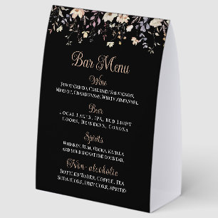 Elegant Floral Black Boho Wedding Reception