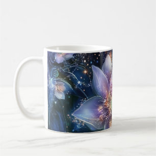 Elegant Floral Black Coffee Mug