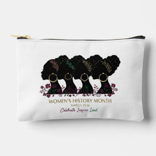Elegant Floral Black Women's History Month 2026 Accessory Pouch