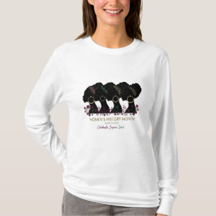 Elegant Floral Black Women's History Month 2026 T-Shirt