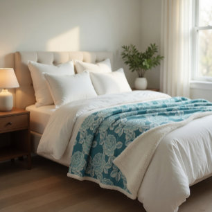 Elegant Floral Blanket with Vintage Charm