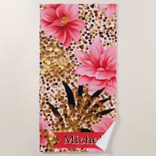 Elegant Floral Bliss Beach Towel