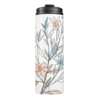 Elegant Floral Bloom Art | Modern Botanical Flower Thermal Tumbler