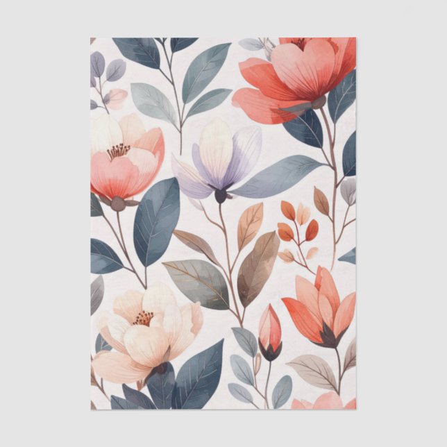Elegant Floral Bloom Decoupage Tissue Paper (Front)