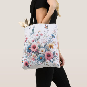 Elegant Floral Blooms Tote Bag