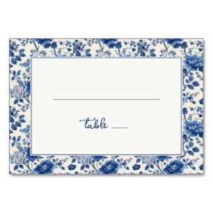 "Elegant Floral Blue" Table Number