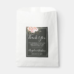 Elegant Floral Blush Botanical Wedding Thank You Favour Bag