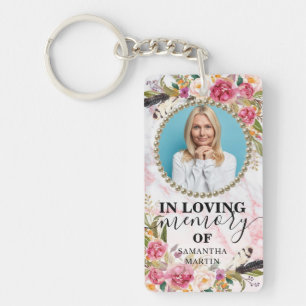 Elegant Floral Blush In Loving memory Keychain