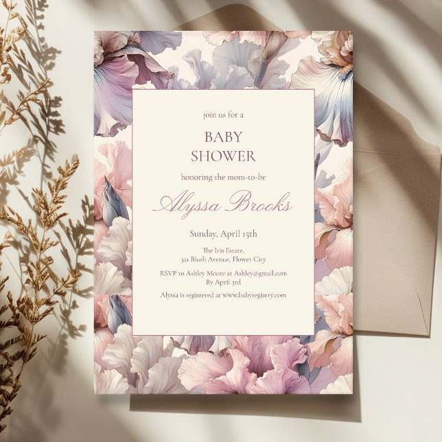 Elegant Floral Blush Modern Baby Shower Baby Girl Invitation (Creator Uploaded)