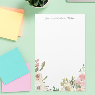 Elegant Floral Blush Peony Monogram Wedding Stationery