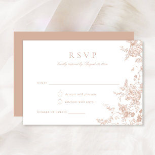 Elegant Floral Blush Pink Botanical RSVP Card