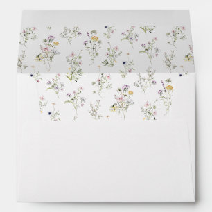 Elegant Floral Blush Pink Purple Flowers Wedding Envelope