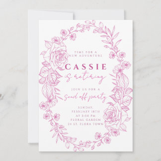 Elegant floral blush pink retirement invitation