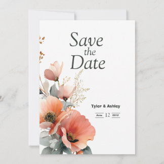 Elegant Floral Bohemian Wedding  Invitation