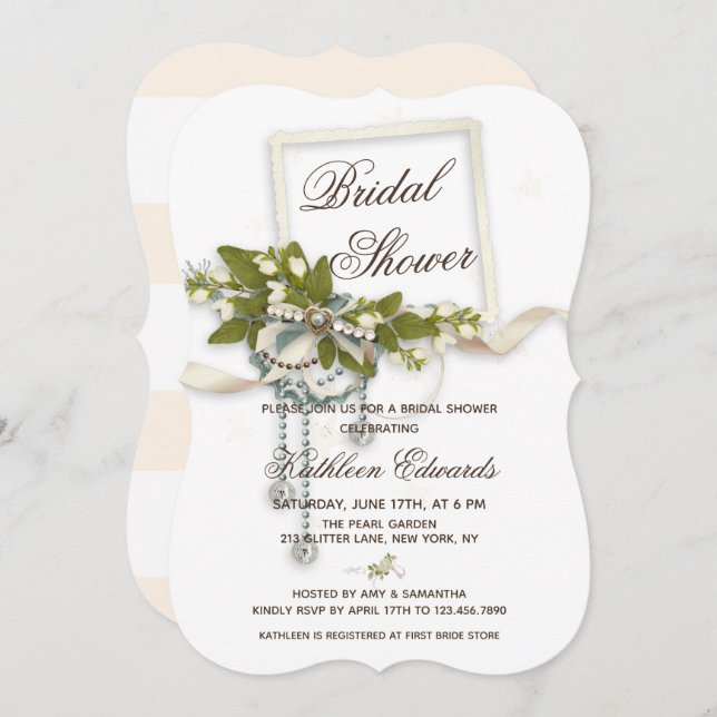 Elegant Floral Boho Bridal Shower Invitation (Front/Back)