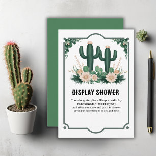 Elegant Floral Boho Modern Cactus Baby Shower Enclosure Card