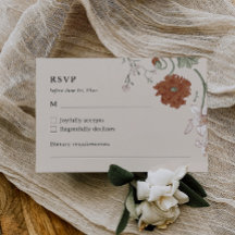 Elegant Floral Boho RSVP Card