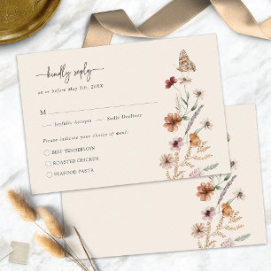Elegant Floral Boho RSVP Card